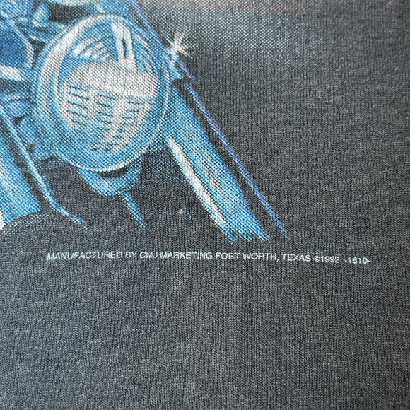 Vintage 90s 3D Emblem Harley Easy Rider Bad To The Bone Fort Worth XL T Shirt - Picture 3 of 10